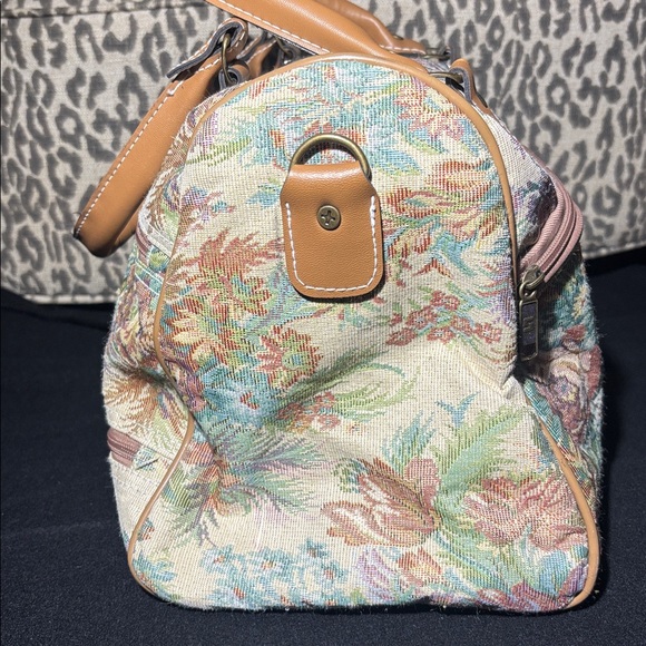 Floral Tapestry oversize Handbag top handle travel doctor style speedy shape - Picture 4 of 16